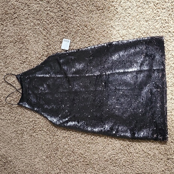 NWT Urban Outfitters Ecote Ella Black Sequin Mini Dress Small Color Changing - Picture 4 of 7